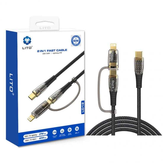 LITO LD12 2 in 1 Crystal Fast Charge Cable