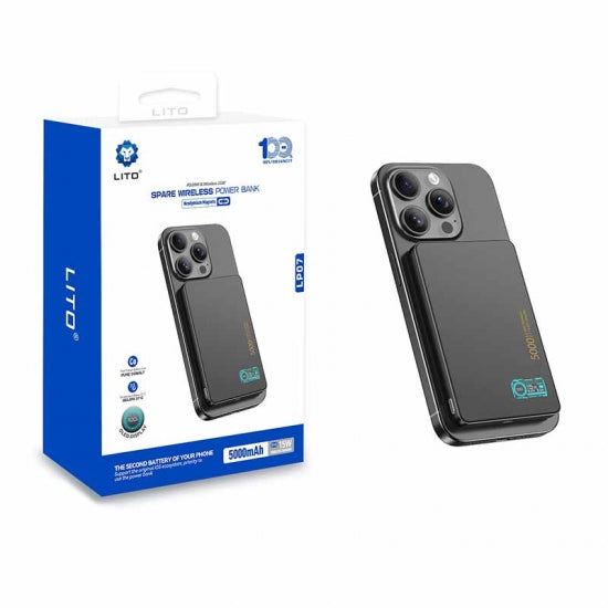LITO LP07 15W Ultra Thin 3in1 Magnetic Power Bank
