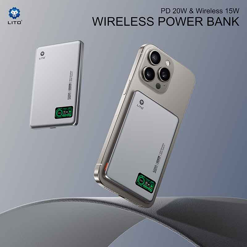 Lito LP09 Thin Mini Portable Smart Charger High Quality MagSafe 3 in 1 Power Bank 5000 10000 MAH