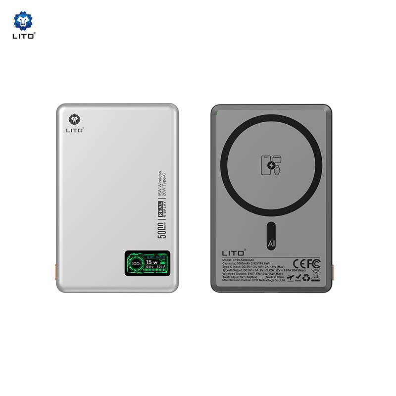 Lito LP09 Thin Mini Portable Smart Charger High Quality MagSafe 3 in 1 Power Bank 5000 10000 MAH