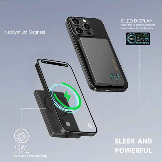 LITO LP07 15W Ultra Thin 3in1 Magnetic Power Bank