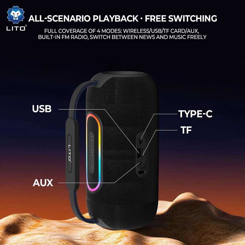 LITO LS13 30W Portable Bluetooth Speaker with Compact Design and Stereo Sound