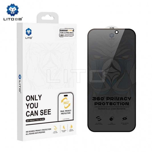 Lito D+ Ultra 360 Degree Privacy Tempered Glass Screen Protector iphone 15 series