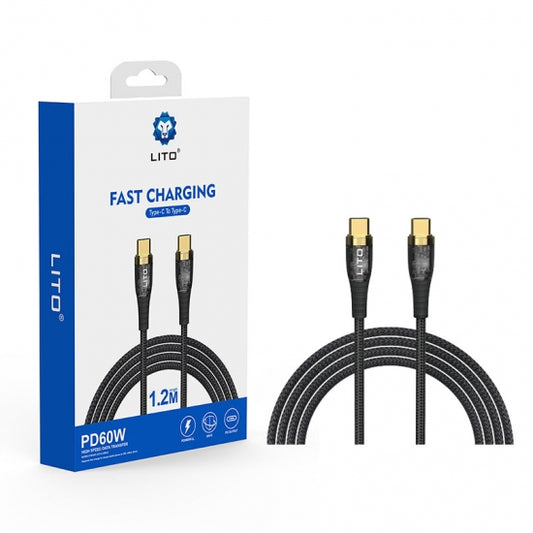 LITO Fast Charge PD Type C 60W Woven Data Charging Cable