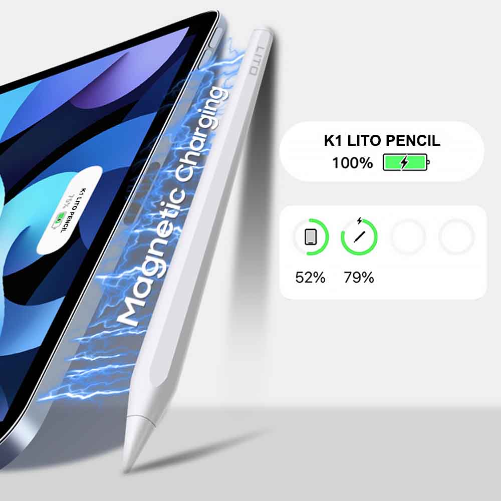 LITO Metallic Magnetic Wireless Charging Palm Rejection Active Stylus Pen.
