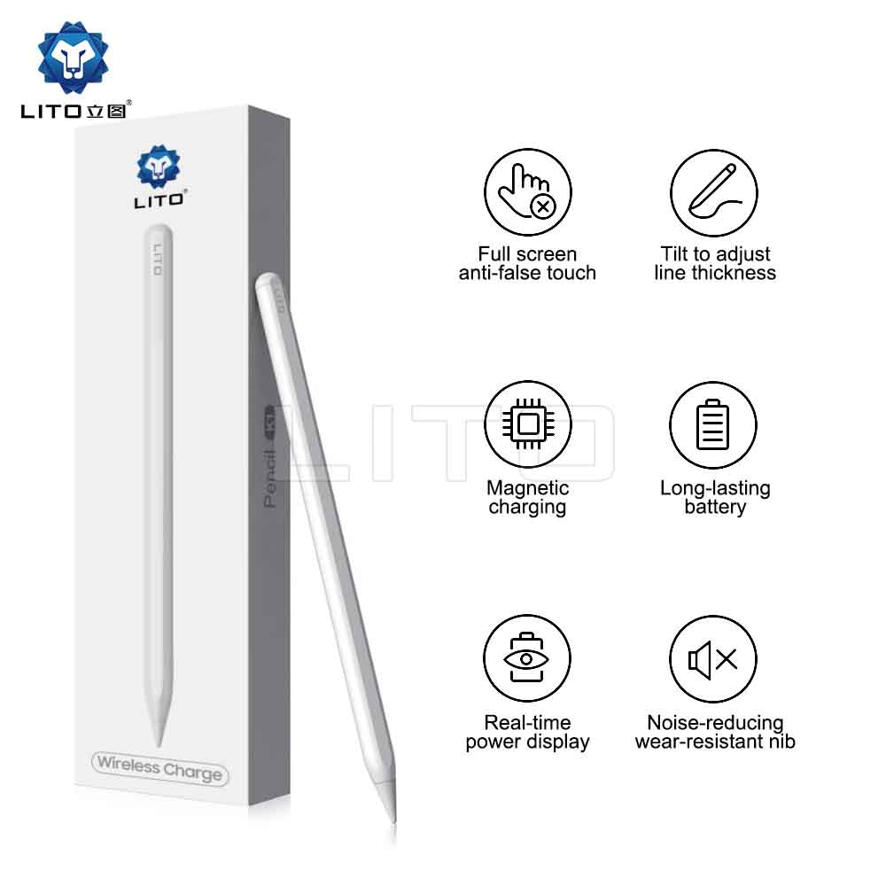 LITO Metallic Magnetic Wireless Charging Palm Rejection Active Stylus Pen.