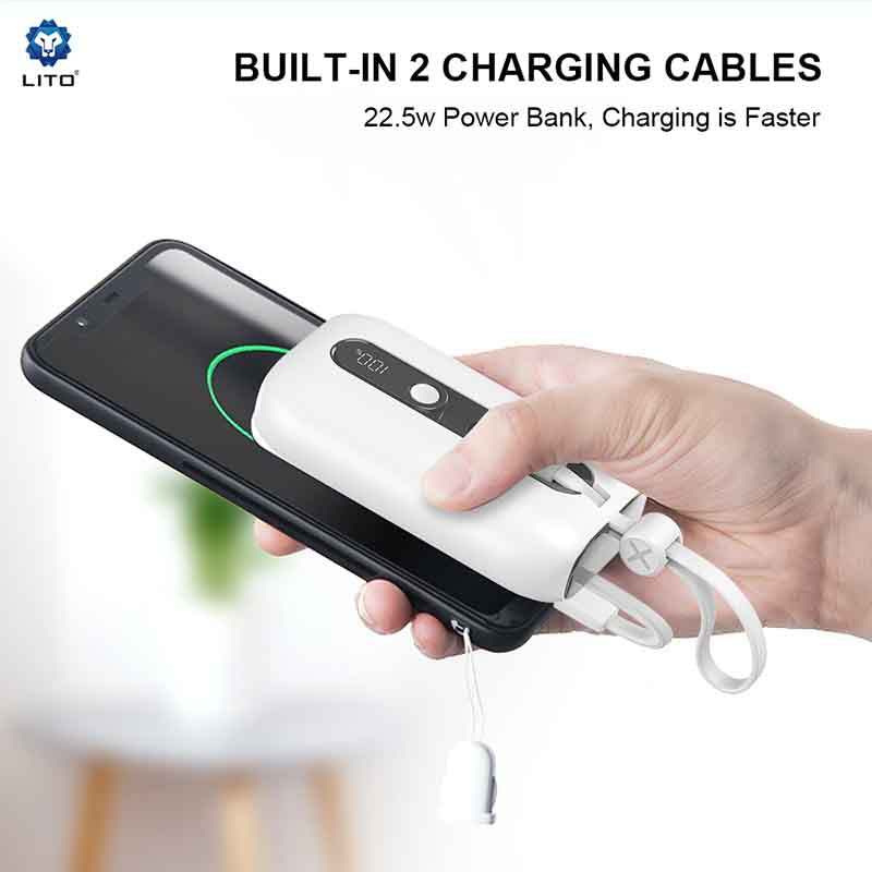 LITO LP06 22.5W 10000mAh Power Bank with Cable – Compact, Versatile, and Powerful
