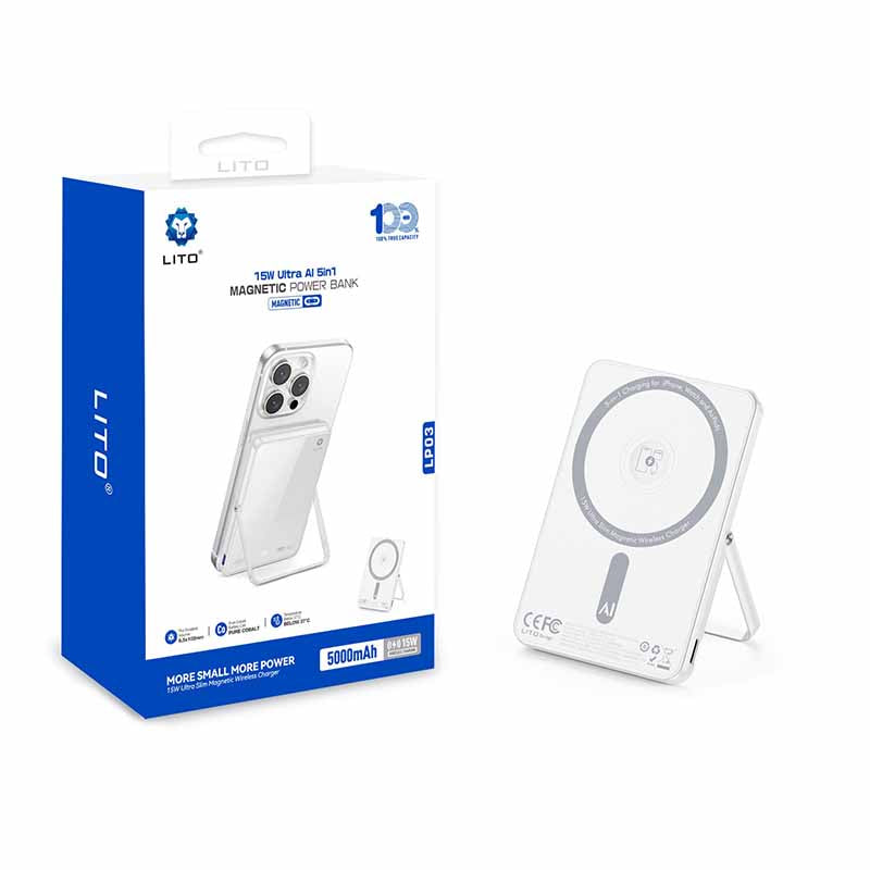 LITO LP03 15W Ultra AI 5in1 Magnetic Power Bank