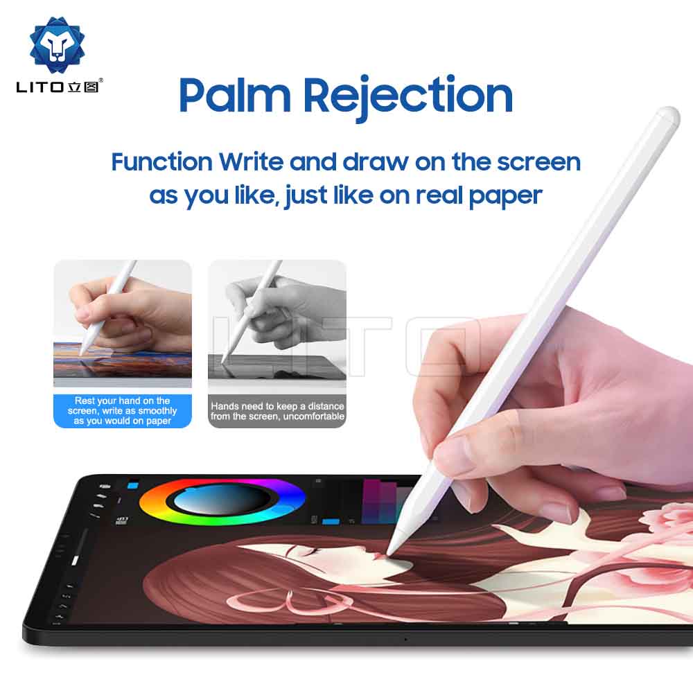 LITO Metallic Magnetic Wireless Charging Palm Rejection Active Stylus Pen.